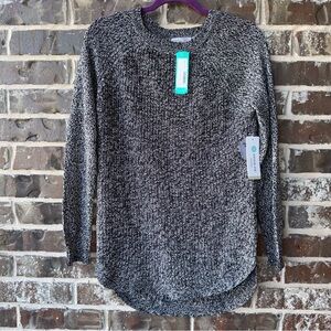 NWT RD Style Women's Sweater Black/Grey with Brown Elbow Patches size Small